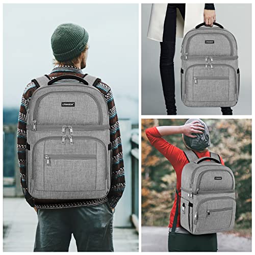 Cooler Backpack,Insulated Backpack Cooler Leakproof Double Deck Cooler Bag for Men Women RFID Lunch Backpack