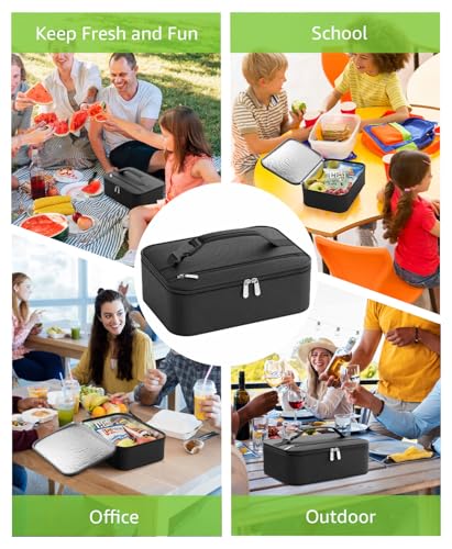 Neverwhy Small Lunch Box Insulated Lunch Bag for Women Men, Bento Kids Lunch Box, Compact Portable Thermal Meal Cooler Bag...