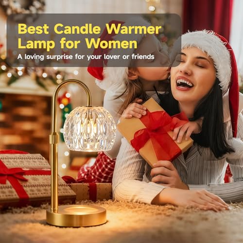 WELAISA Gold Candle Warmer Lamp with Timer Dimmable, Birthday Gifts for Women Mom, House Warming Gifts New Home Decor, Wax...