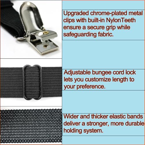 Sofa Cover Holder Straps Suspenders, Sofa Couch Covers Clip Fasteners, Adjustable Elastic Straps for Sofa Seat Recliner Sl...