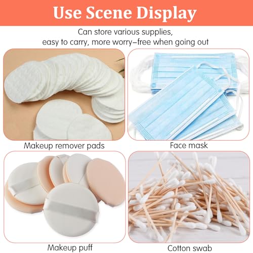 Gjinxi 4 Pcs Portable Travel Cotton Pad Holder, Bathroom Vanity Countertop Storage Organizer, Travel Qtips Case, Cosmetic ...