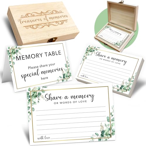 BHTPNG Share A Memory Card for Celebration Of Life - 50 Pcs Memorial Cards, Memory Box for Graduation Wedding, Funeral Kee...
