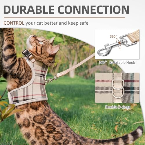 PUPTECK Soft Mesh Cat Vest Harness and Leash Set Puppy Padded Pet Harnesses Escape Proof for Cats Small Dogs Rabbits Bunn...