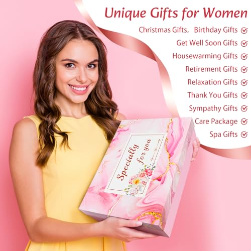Birthday Gifts for Women, 13pc Valentine Gift Basket for Women Birthday Unique, Spa Basket Care Package Get Well Soon Box ...