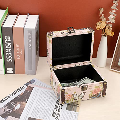 ELLDOO Butterfly Treasure Chest Box, Wooden + PU Leather Storage Decorative Box for Jewelry Trinkets, Keepsakes box for Gi...