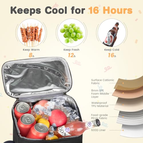 Backpack Cooler, 30 Cans Insulated Lunch Backpack for Men & Women, Portable Leak Proof Cooler Bag for Work Office Picnic B...