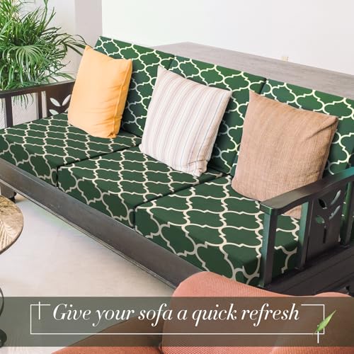 Newwiee 4 Pcs Waterproof Outdoor Cushion Covers for Patio Furniture Stretch Outdoor Couch Cushion Covers Replacement Moroc...
