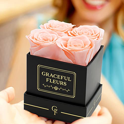 Graceful Fleurs Real Long Lasting Roses in a Box for Years, Preserved Fresh Forever Flowers for Delivery Birthday, Mothers...