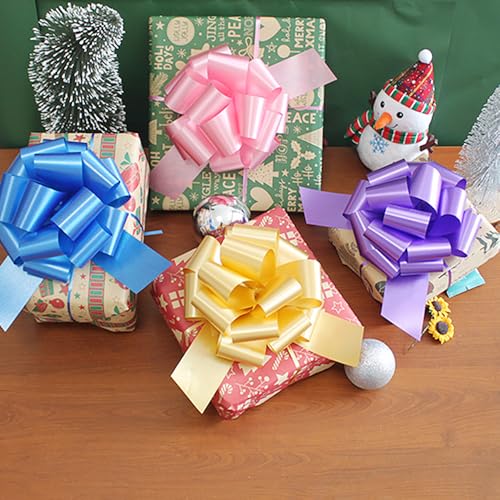 12 Pcs Bows for Gift Wrapping,6 Inches Gift Bows with Ribbon Mixed Color Bows Gift Wrap Bows for Wedding,Gift Basket, Vale...