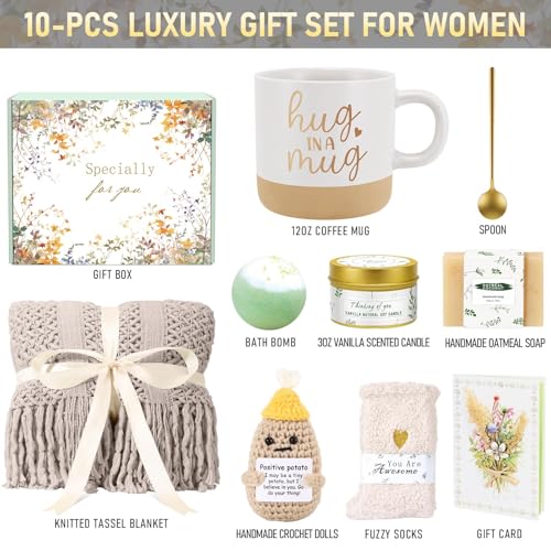 Mothers Day Gifts for Mom Wife Grandma Friends Sister, Birthday Gifts for Women Self Care Spa Gift Baskets for Women, Get ...