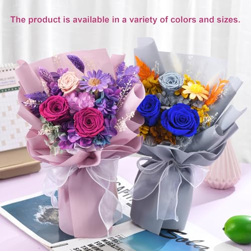 lovenfold Preserved Flowers for Delivery, Purple Rose Bouquets That Last 1-3 Years, Birthday Flowers Gifts for Women Mom G...