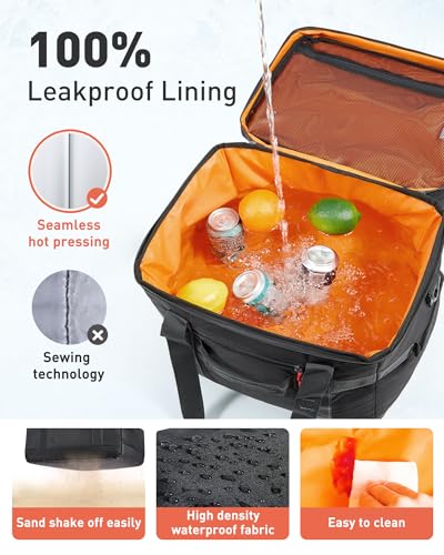 TOURIT Soft Sided Cooler Bag Insulated 48/60 Cans, Large Collapsible & Leakproof Ice Chest for Picnic, Beach, Camping, Travel