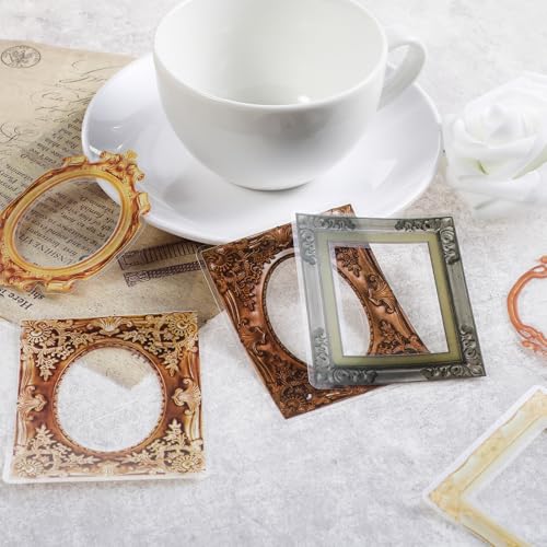 oruola 180pcs Scrapbook Frames,Frame Stickers for Junk Journal,Pasteable Vintage Scrapbook Photo Frames Stickers,Scrapbook...
