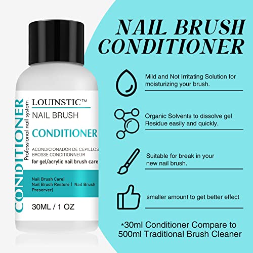 LOUINSTIC Nail Brush Cleaner and Conditioner - Quickly Clean Gel Nail Brushes, Paint Brushes, Airbrushes, Art Tools, Prese...