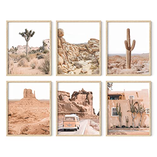 HAUS AND HUES Desert Succulent Wall Art & Botanical Prints Set of 6 Southwestern Wall Decor, Cactus Art Prints, Joshua Tre...