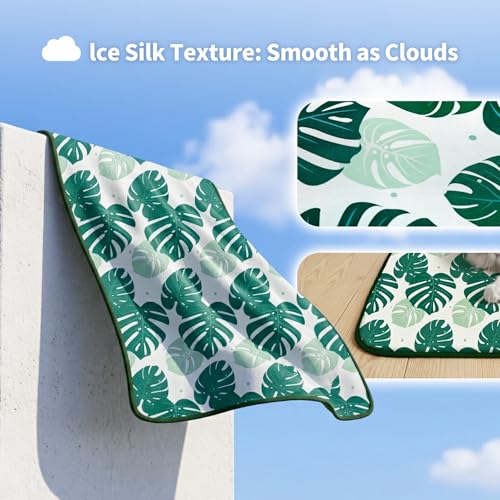 NWK Pet Cooling Mat -Q-Max>0.345 Ice Silk Cooling Mat for Dogs & Cats Portable & Washable Pet Cooling Blanket, Car Seats, ...