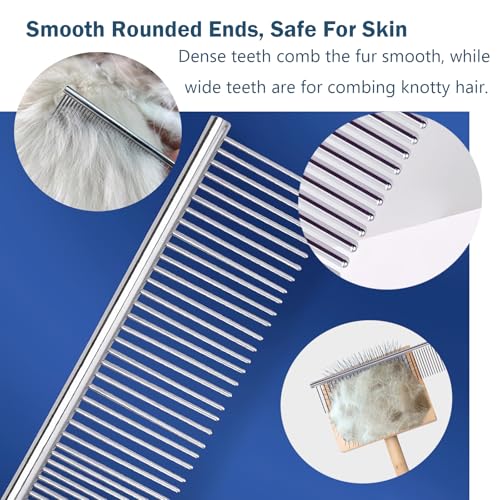 JENFOSLAN Slicker Brush for Dogs, Professional Dog Grooming Brush for Golden Doodle & Poodle - Deshedding Dog Brush for Me...