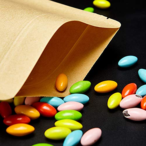 FireKylin 100 Pcs Paper Bags Resealable Bags, Inner dimensions 2.9" x 3" (Outer Size 3.5" x 5.5") Zipper Food Storage Bag...