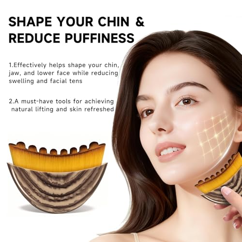 Facial Lymphatic Drainage Brush, Contour Face Massager for Chin & Neck, Soft Bristles for All Skin Types, Ergonomic Beauty...