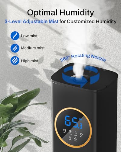 Humidifier Large Room Bedroom with Night Light, 2.1Gal(8L) Humidifiers for Home with Essential Oil Diffuser, Top Fill Whol...