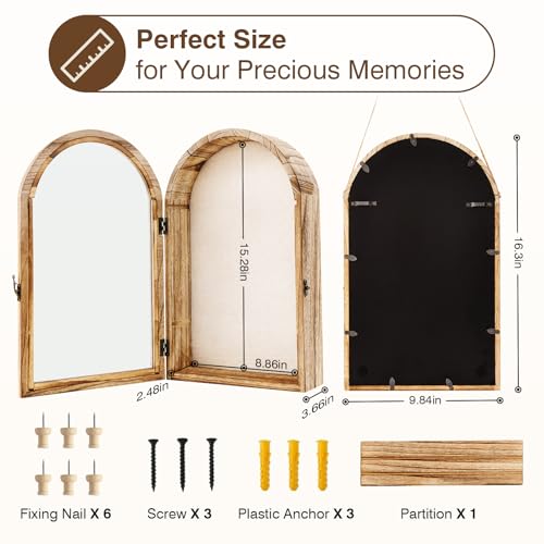 DGWJSU Shadow Box Frame 10x16 Large Shadow Boxes Display Cases with Linen Back and Removable Shelves, Picture Frame Weddin...