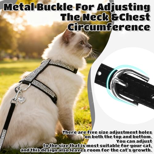 EXPAWLORER Cat Harness and Leash Set - Escape Proof Adjustable Cat Harness, H-shped Comfortable Soft Lightweight Kitten Ha...