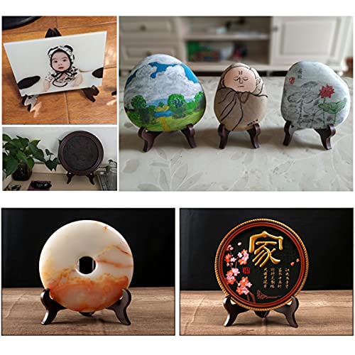 MIUPOO Wooden Display Stand,Black Wooden Photo Holder Stand, Displays Picture Frames, Decorative Plates,Desktop ornaments ...