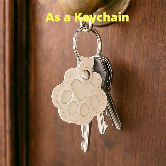Muoethrian 6PCS Dog Hair Storage Keychain, Pet Paw Shaped Leather Keychain, Unique Memorial Collection Key Chain, Pet Memo...
