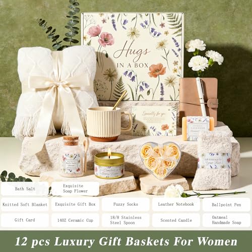 GIFTINBOX Mother s Day Gifts for Mom Wife Grandma, Birthday Gifts for Women, Gift Baskets for Women Spa, Self Care Packag...