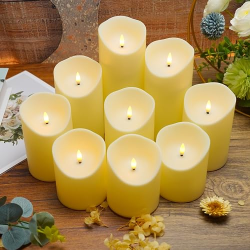 Nimiko Flameless Candles with Remote, Battery Operated Flickering Flameless Candles, LED Candles with Timer 2/4/6/8H, with...
