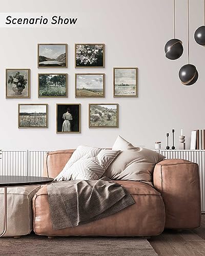 InSimSea Framed Canvas Wall Art, Meadow with Flowers Painting, Landscape for Living Room, Bedroom, Home, Bathroom Decor, 8x10