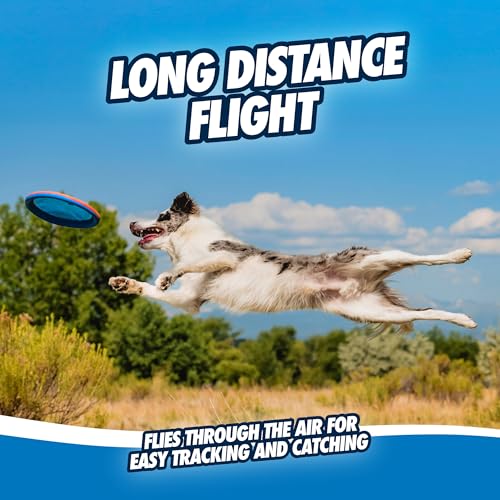 Chuckit! Paraflight Flying Disc Dog Toy - Water Floating Flyer - Durable Nylon Construction with Soft Rubber Edges - For M...