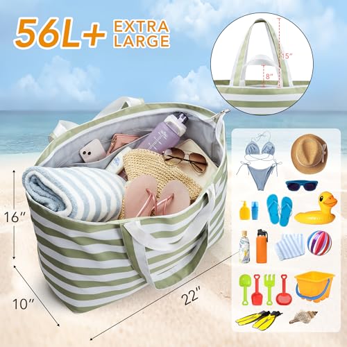 KALIDI 60L Extra Large Duffle Bag, Beach Tote Zipper Utility Oversized Weekender Carrier Travel Shopping Reusable Grocery Bag