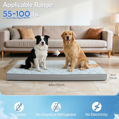 Tivray Cooling Dog Bed, 44" x 32" Orthopedic Dog Beds Large Sized, Waterproof Self-Cooling Pet Mat for Summer with Removab...