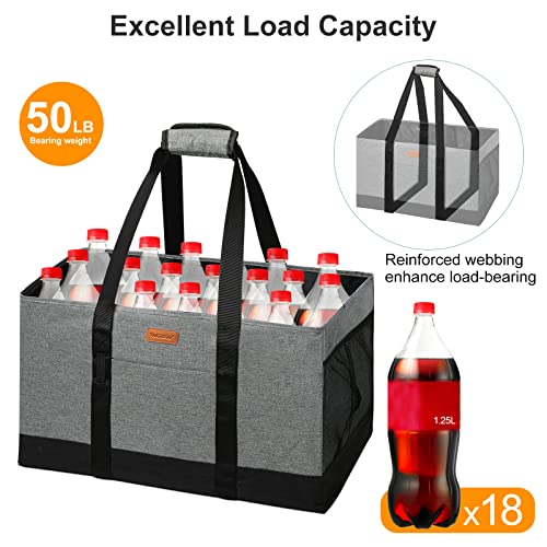 WONDAY Extra Large Foldable Grocery Tote Bag With Handles for Storage, Picnics, Beach, Pool, Laundry - Reusable Shopping B...