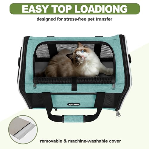 GAPZER Cat Carrier 18"x11"x11" TSA Approved Ventilated Top Open Softsided Pet Air Travel Bag, Small Animal Basic Crate Shi...
