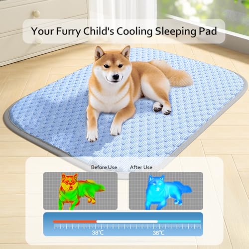 Trumoon Cooling Mat for Dogs and Cats, Pet 3D Pebble Cooling Blanket for Indoor and Outdoor(Grey, Small(15.7"×19.7"))