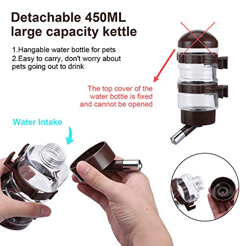 Dog Kennel Water Dispenser, No Drip Water Bottle Container ABS Material BPA Free 16oz for Small Animals