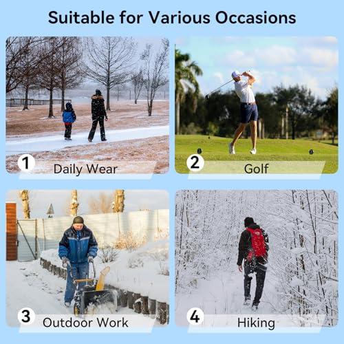 CHANGEOWN Men Heated Vest with 14 Heating Zones Dual Control Electric Heating Vest with Detachable Hood, Battery Not Included