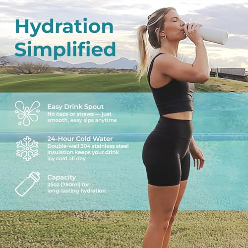 Extreme MIST - GoMist Misting & Drinking Bottle - Personal Mister - Cooling Water Bottle w/Easy-Drink Spout - Stainless-St...