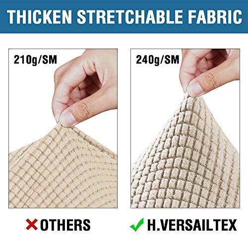 H.VERSAILTEX 4 Piece Stretch Couch Covers for 3 Cushion Couch Sofa Furniture Slipcovers Feature Upgraded Thicker Jacquard ...