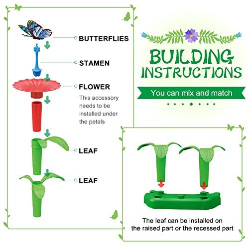 SpringFlower Toys for Girls 3 4 5 6 7 Years Old, Flower Garden Building Kit with Storage case,Educational STEM Toy and Pre...