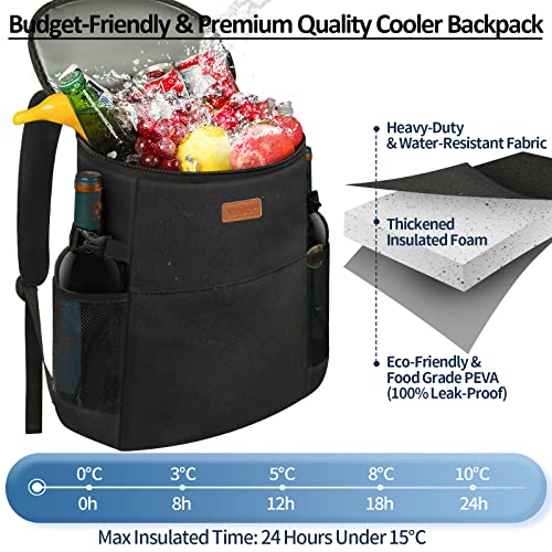 Camping Cooler Backpack 30 45 Cans, Soft Backpack Coolers Insulated Leak Proof Travel Cooler Bag Waterproof Lunch Picnic B...