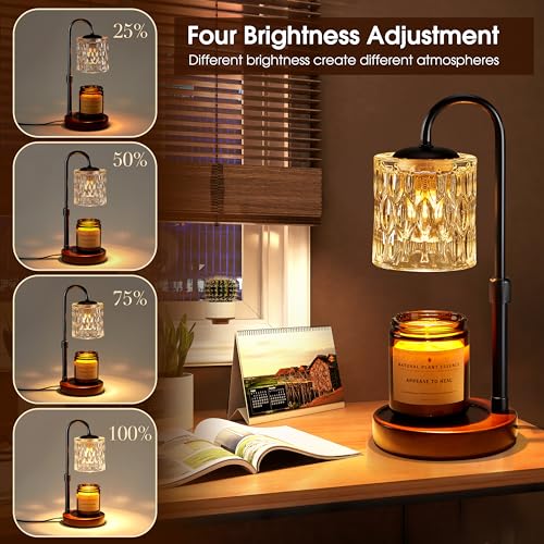 Briever Dimmable Candle Warmer Lamp with Timer, Height Adjustable Electric Candle Wax Warmer, Christmas Birthday Gifts for...