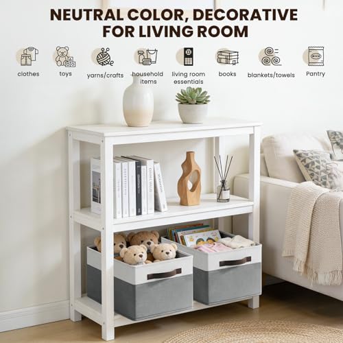 4 Pack Large Closet Storage Baskets Bins for Shelves | Fabric Closet Organizers and Storage with Handles Home Organization...