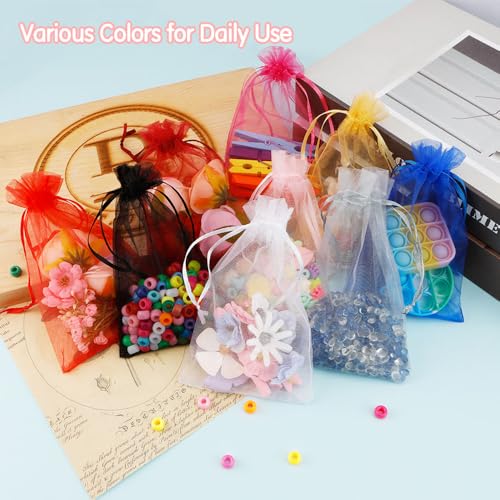 Organza Bags 4x6,50 Pcs Sheer Mesh Bags Drawstring,Small Mesh Gift Bags,Drawstring Gift Bags,Wedding Favor Bags,Candy Bags...