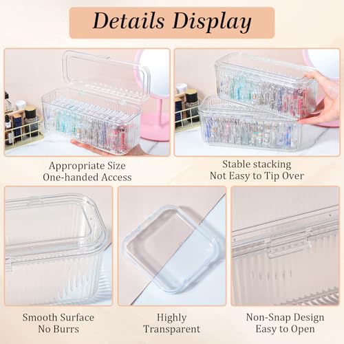 Oqqlin 2 Pack Clear Jewelry Storage Box, Acrylic Travel Jewelry Organizer boxes Portable Small Cases Anti Tarnish for Earr...