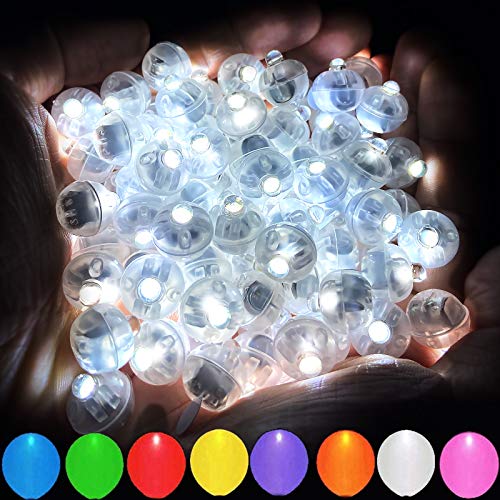 Aogist 100pcs White LED Balloon Light, Tiny Light Mini Round Led Ball Lamp for Paper Lantern Balloon, Indoor Outdoor Event...