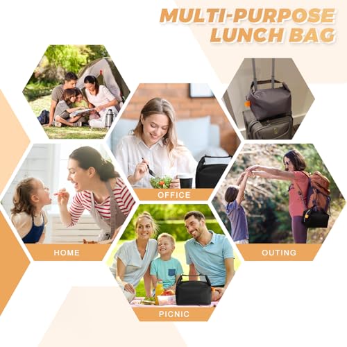 Lunch Bag for Women & Men Fresh Keep Lunch Box, Small Leakproof Cooler Bag Food Lunch Containers High Capacity Reusable Lu...