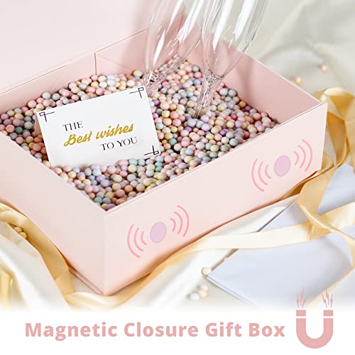 Luxury Large Gift Box 13.8"x9"x4.3" Storage Box Ribbon Magnetic Closure for Luxury Packaging Box for Mother's Day, Birthda...